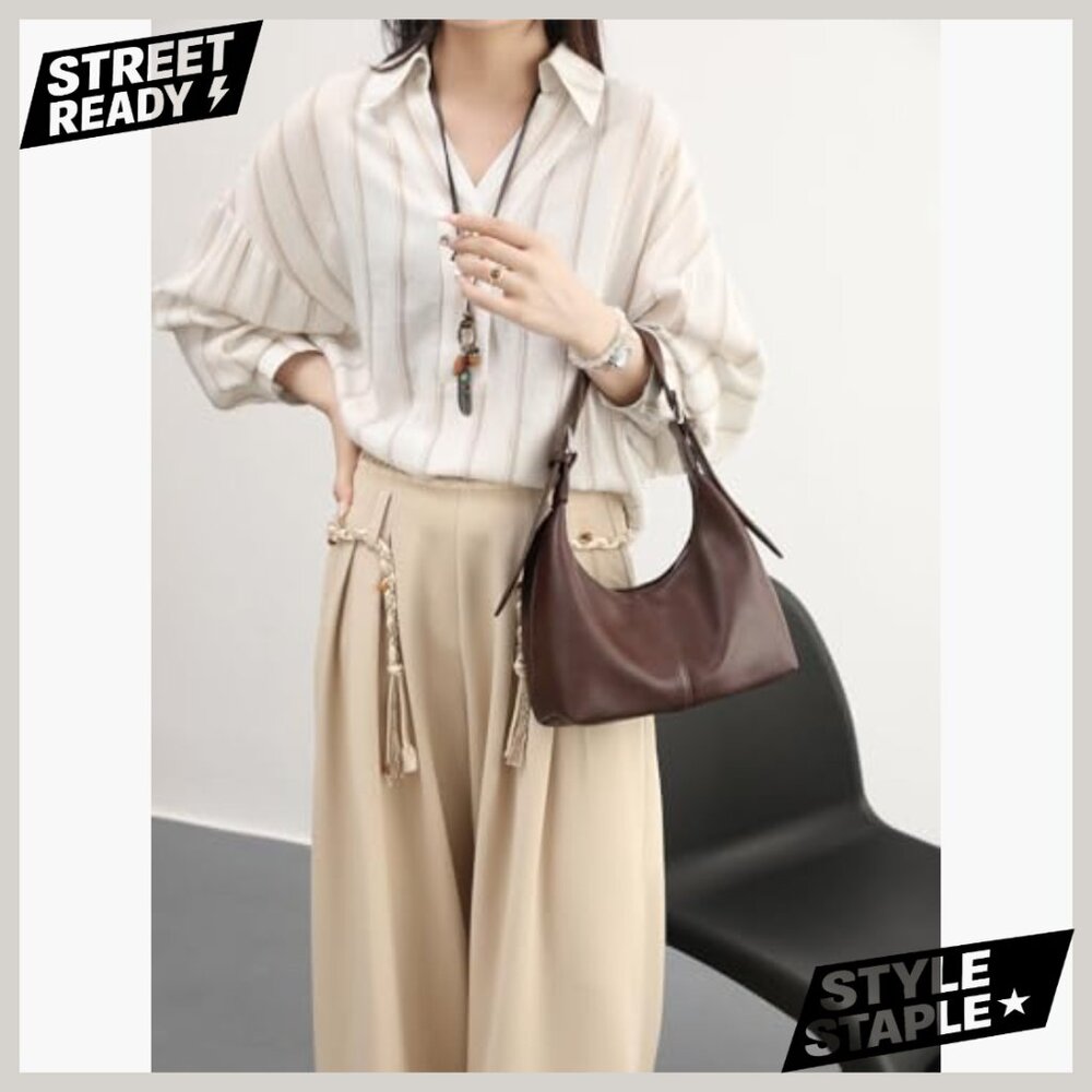 Soft Vegan Leather Hobo Shoulder Bag Crossbody Tote with Adjustable Straps - Picture 2 of 7